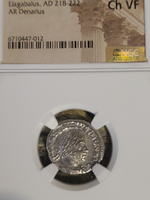 ELAGABAUIS..AD.218..222.AR DENARIUS SILVER NGC NEW.HOLDER..NICE..