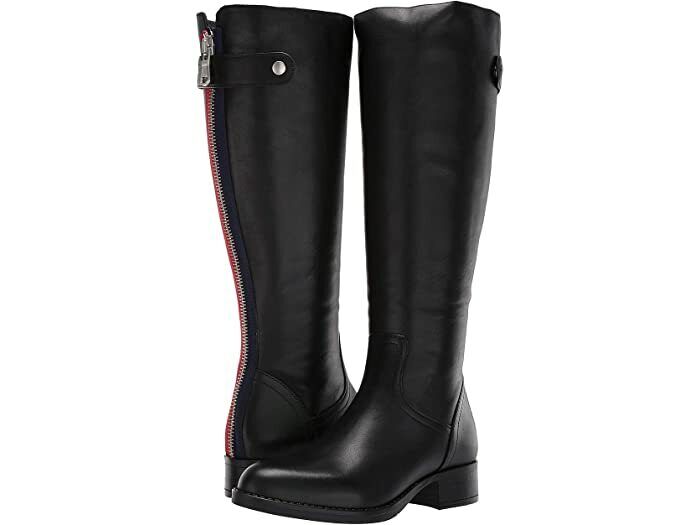 Steve Madden Journal Black Leather Back Zip Knee Riding Boot Steve Madden Journal Black Leather Back Zip Knee Riding Boot