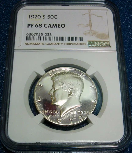 1970-S NGC PF68 CAMEO 50C KENNEDY HALF-DOLLAR #032