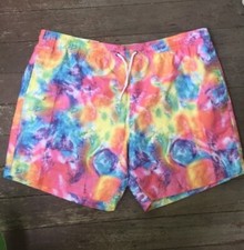 New 50 Trunks Surf Co Mens 2XL Board Shorts Swim Trunks Bathing Suit Tie Dye