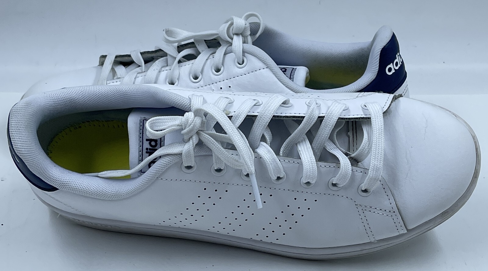 Adidas Advantage Men's Sneakers Size 10 White Leather Athletic Shoes F36423 thumbnail 5