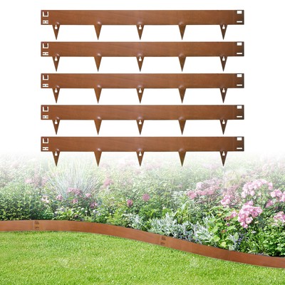 5X Beetumrandung Corten Stahl Edelrost Mähkante Beeteinfassung Metall Rasenkante