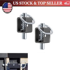 Pack 2 Metal Spring Trailer Gate Door Ramp Loaded Weld-On Spring Latch Lock USA