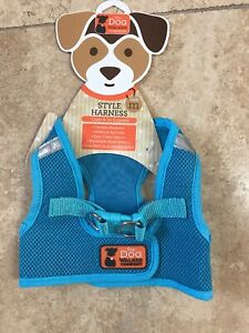 The Dog Walker Company Dog Harness Vest Mesh SKY BLUE Medium New Adjustable Cute