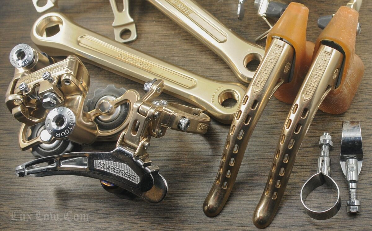 NOS Vintage Gold Suntour Superbe RoadBike GROUP Derailleurs NOS Vintage Gold Suntour Superbe RoadBike GROUP Derailleurs