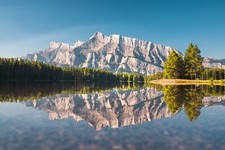 Landscape nature mountains lake reflection pine trees Custom Gaming Mat Desk