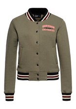QUEEN KEROSIN Damen College Jacke mit großer Rückenstickerei Beep Beep