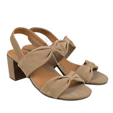 Gentle Souls by Kenneth Cole Womens 11 Charlene Two Knot Heeled Sandals Mushroom