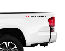 5.3L PERFORMANCE -set of 2 side sticker decals Fits Chevy Silverado GMC hood