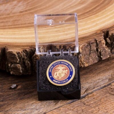 Marine Corps League Tie Tack – Gold Eagle Globe & Anchor Emblem With Case - View #5