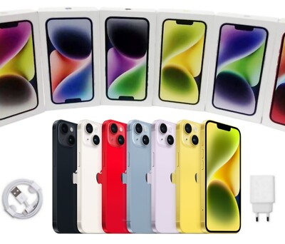 Apple iPhone 14 - SEHR GUT - 128 256 512GB - Schwarz Weiß Violett Blau Rot