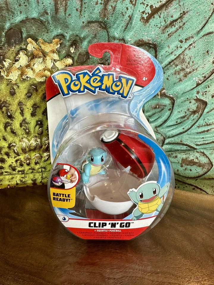 Juego de 2 Pokémon - Clip N’ Go Squirtle + Pokeball y Batalla Característica Figura Lapras! Foto 2 de 4