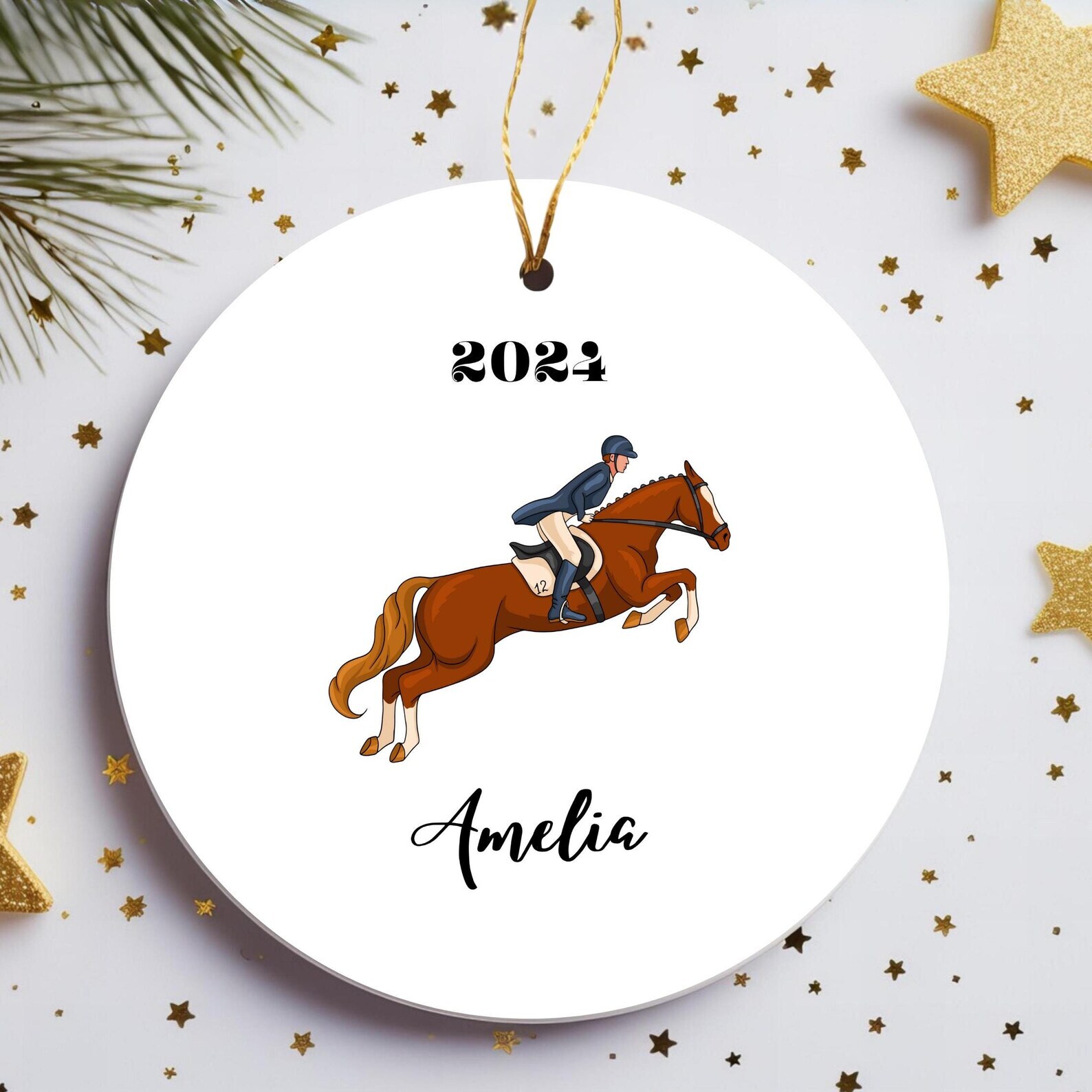 Personalized Equestrian Horse Rider Ornament Personalized Horse Decor Custom