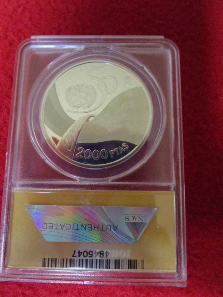 Spain 1995 2000 Pesetas .925 Silver proof coin United Nations 50th NGC PF69 DCAM - Image 3 of 4