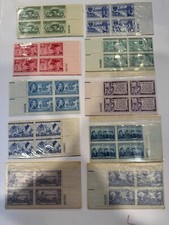 US MNH Postage Stamps - 10 Different 3c Plate Blocks - actual lot pictured 110