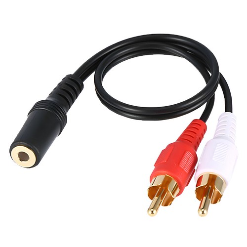10 3.5mm Stereo Female Mini Jack to 2 Male RCA to Headphone Plug Adapter Y-Cable - Picture 4 of 9