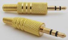 100pcs 3.5mm Stereo Audio male Plug Gold Plated Spring