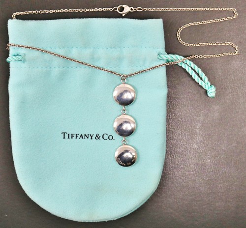 Triple Disc Drop Pendant Necklace 16 