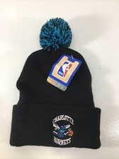 Adidas NBA Charlotte Hornets Unisex Pom Pom Knit Beanie Cap One Size Black NWT