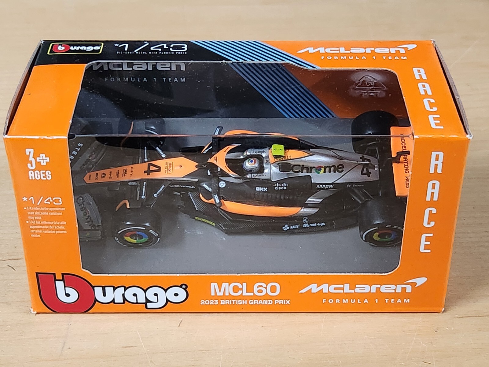 2023-4-lando-norris-mcl60-mcclaren-british-gp-1-43-burago-formula-1-f1