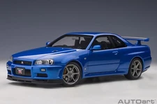 AUTOart 1/18 Nissan Skyline GT-R (R34) V-spec II (Bayside Blue) 77408