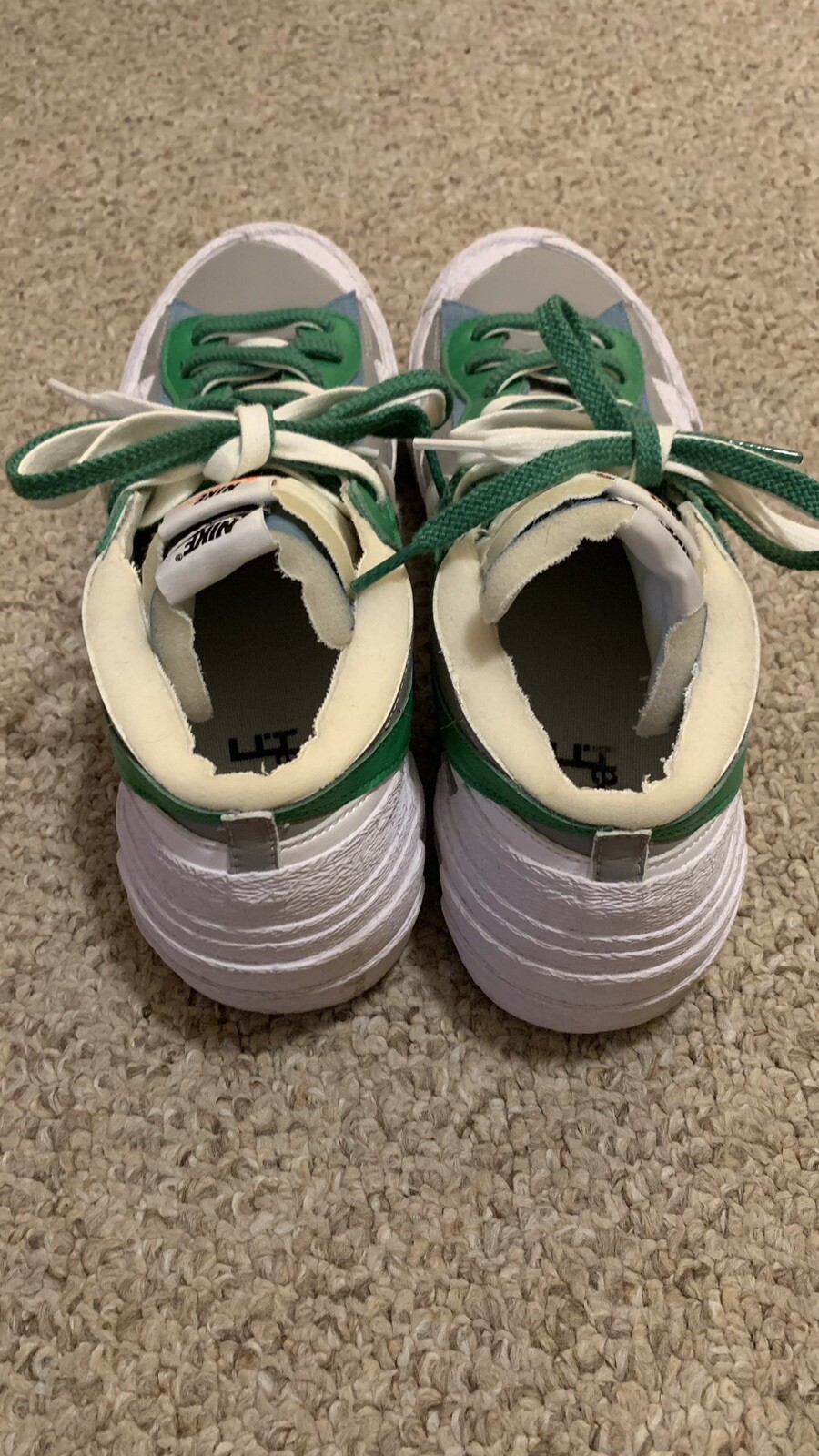 SACAI X NIKE Nike Blazer Low x Sacai verde classico taglia 13 leggermente us OGtti