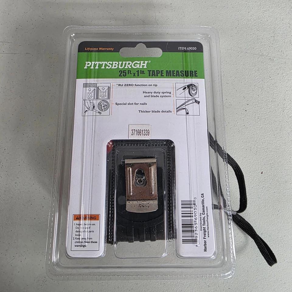 Pittsburgh Tape Measure NEW Quik Find 25ft x 1" ABS Rubber Grip Heavy Duty Tool - Image 4 of 4