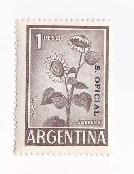 Argentina Vintage Postage Stamp 1 peso Girasol