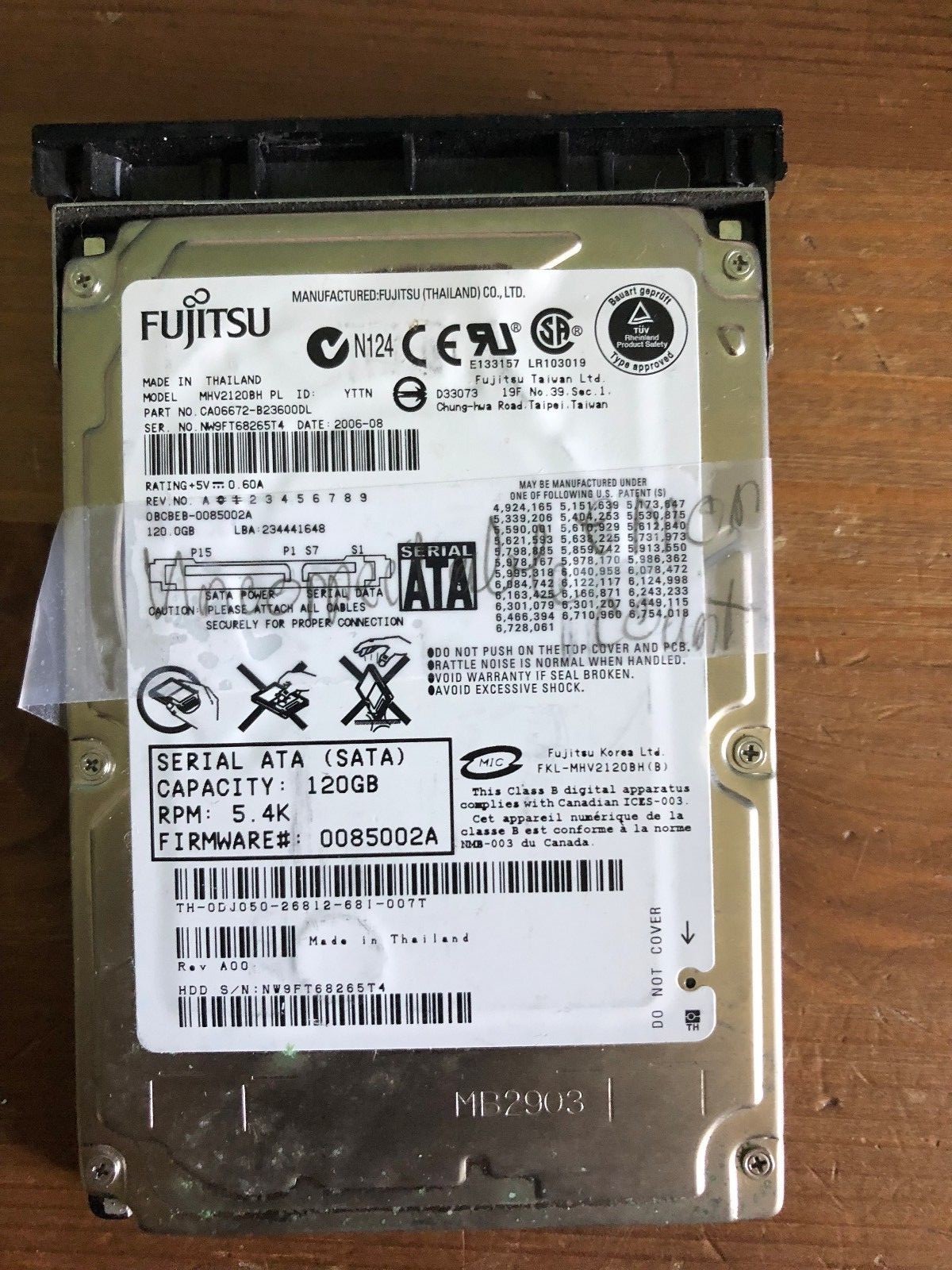 fujitsu mhv2120bh sata