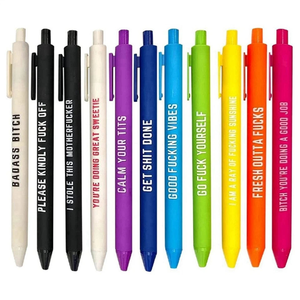 11Pcs Funny Pens Swear Word Pen Set Black Ink Writing Pen Funny Office Diary New - image 2 of 4