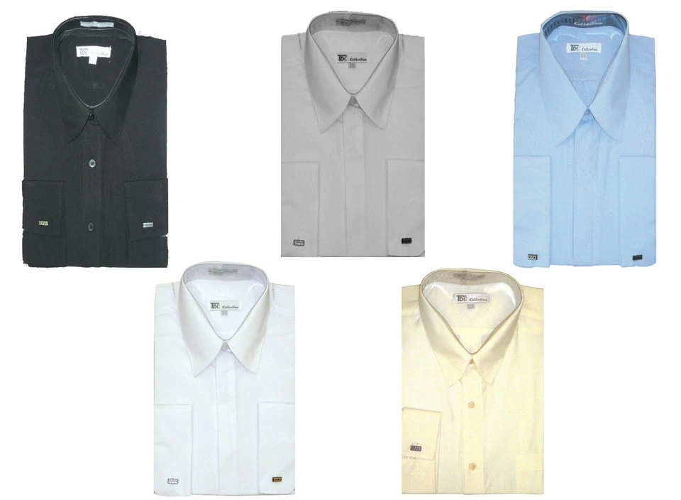 Men's 65% polyester 35% Cotton French cuff Shirts Design By Fotino Landi SG03F - Image 2 of 4