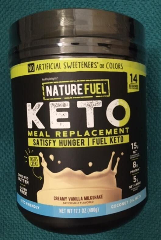 NATURE FUEL Keto Meal Replacement Supplement Creamy Vanilla Milkshake