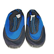 Childrens Place Boys Slip on Water Pool Beach Shoes Black and Blue Size 8/9 T