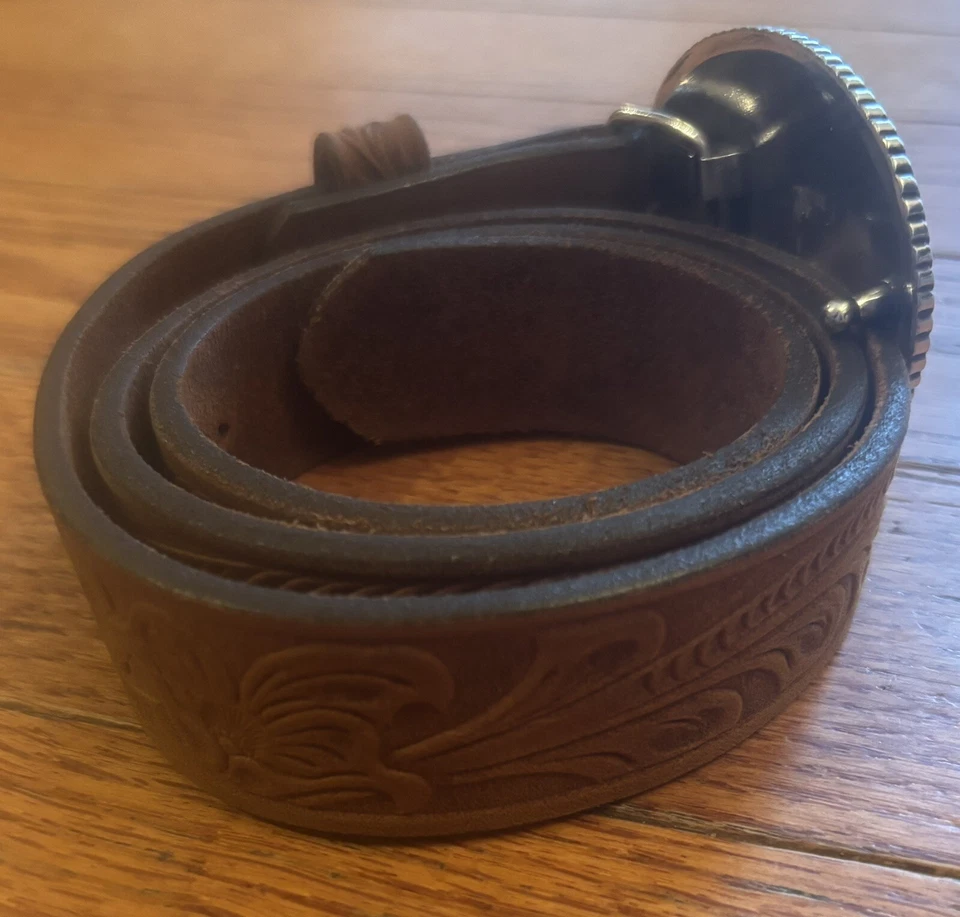 Cinturón de cuero Justin para mujer con cadena superior talla 28 con hebilla pequeña Champion 811BR Foto 3 de 4