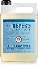 Mrs. Meyer's Clean Day Liquid Dish Soap Refill, Biodegradable, Rain Water, 48 Oz