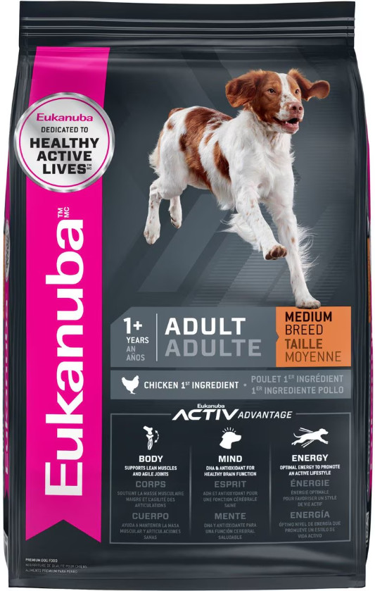 Eukanuba Adult Medium Breed Chicken Formula Dry Dog Food, 30-lb bag