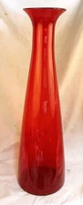 BLENKO FLOOR VASE #6138 WAYNE HUSTED 29" RED OR TANGERINE 