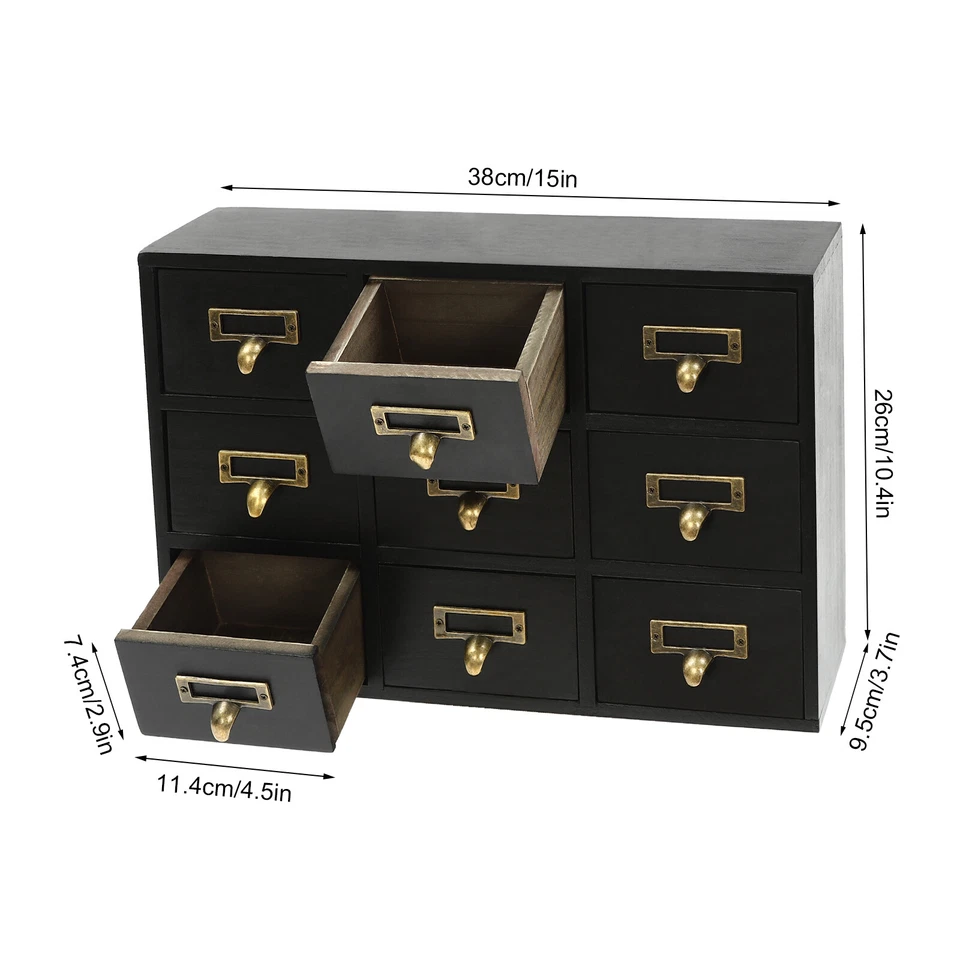 Apothecary Chest & Cabinet, Wooden Medicine Drawer Organizer Box With 9 Drawers - Image 2 of 4