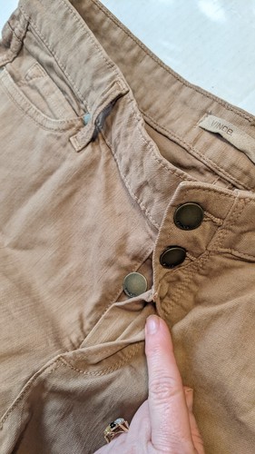 NWT VINCE Luce $165 Stretch Denim Jean cuffed 3" -5" Shorts Tan Wmns Sz 32 - Picture 7 of 9