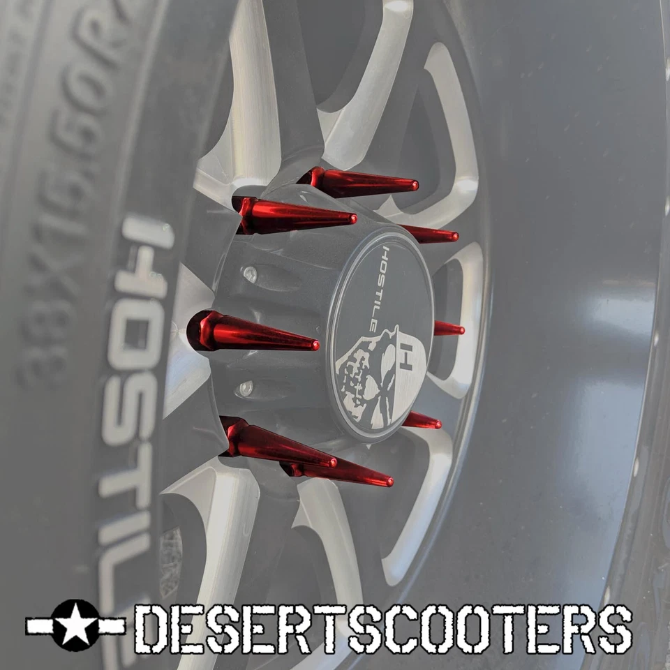 20pc 4.5" Spike Lug Nuts 12x1.5 fit Accord Civic Genesis CX-5 Lancer Red 5RD4 - Изображение 2 из 4