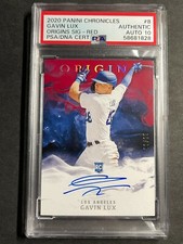 🔥  2020 PANINI ORIGINS GAVIN LUX DODGERS RARE RED /99 Auto RC ROOKIE PSA 10