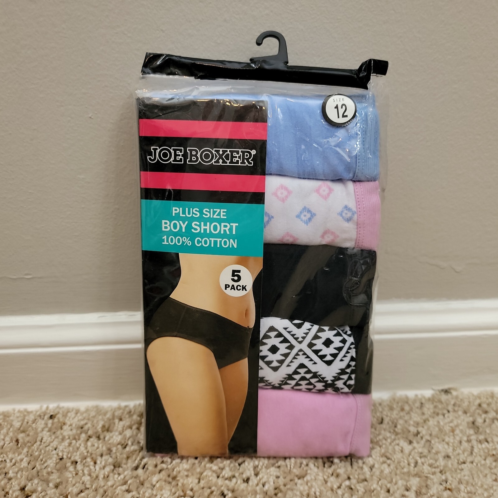 NEW Joe Boxer Plus Size Hipster 100 Cotton 5Pack Pack Size 12
