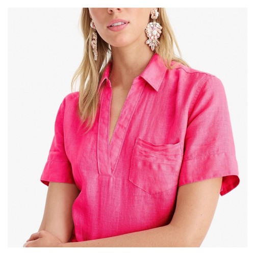 J. Crew Short Sleeve Linen Popover 