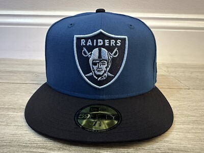 Las Vegas Raiders Prociety New Era 59FIFTY Submariner Blue 60th Ann Fitted 7 3/8