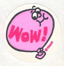 1980s Trend Scratch and Sniff Matte Bubble Gum WOW Stinky Stickers Single wit TM