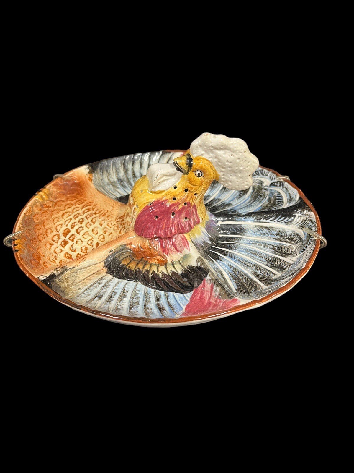 VTG ROOSTER CHICKEN CERAMIC WALL HANGING POTPOURRI HOLDER RARE eBay