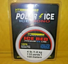 HT Fishing ICE RED PREMIUM ICE LINE POLAR ICE MONO 4 LB X 110 YDS