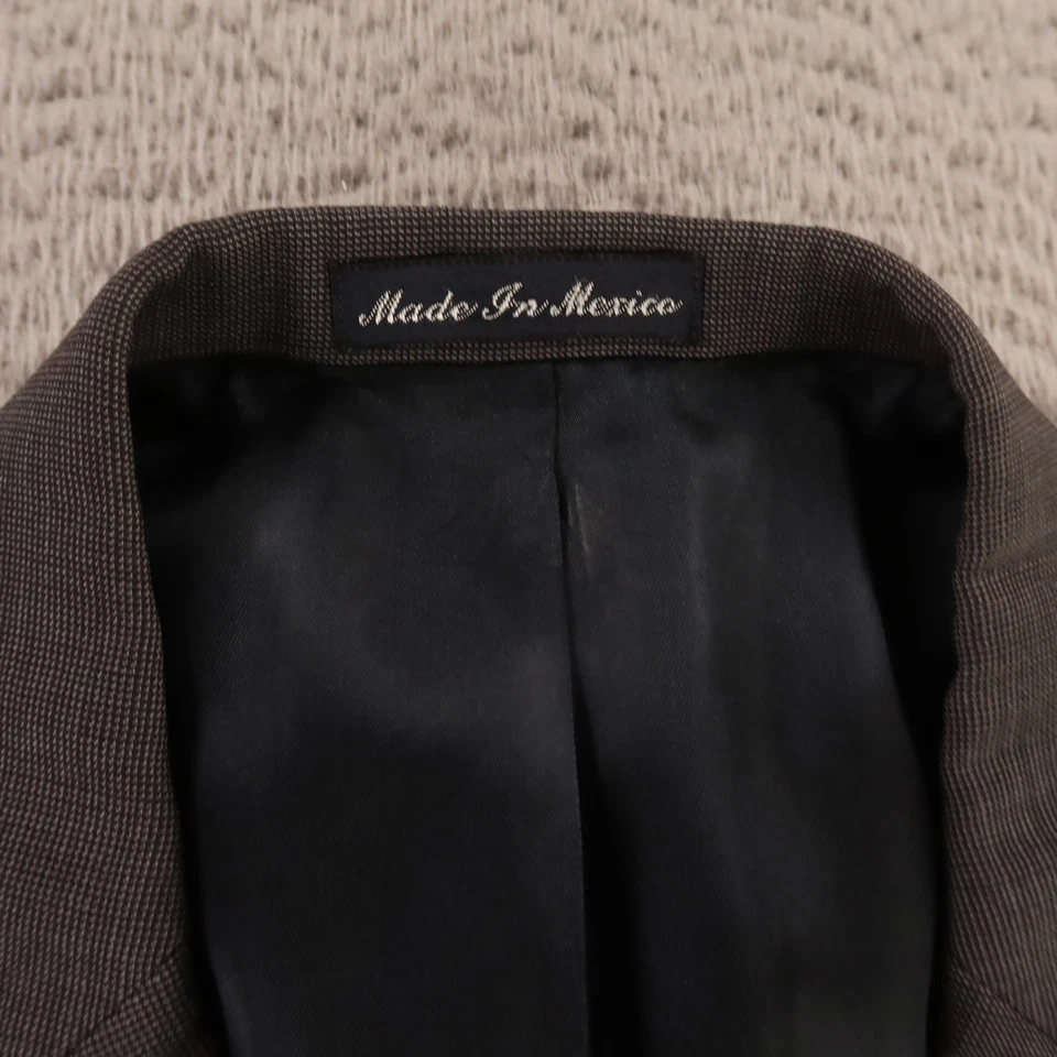 Blazer De Colección Pierre Cardin Chaqueta M Gris Pata de Gallo Mini Cuadros 100% Lana EE. UU. 40R Foto 3 de 4