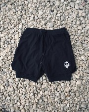 Men  s Performance Compression Shorts With Built In Phone Pocket 
