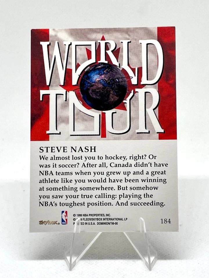 1999-00 SkyBox Dominion Steve Nash #184 World Tour Dallas Mavericks HOF - Image 2 of 3